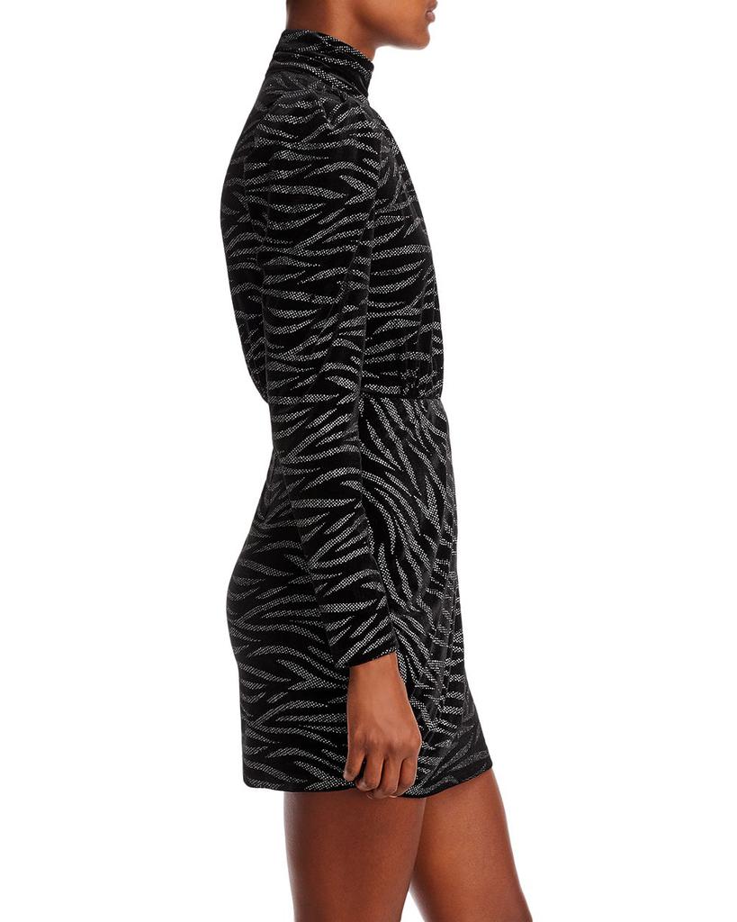 Metallic Animal Print Velvet Mini Dress - 100% Exclusive商品第5张图片规格展示