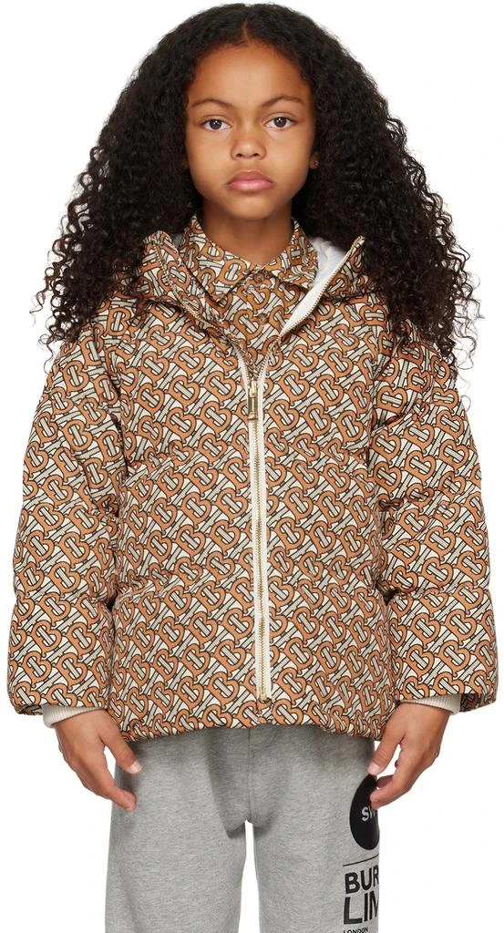 商品Burberry|Kids Orange Monogram Print Down Jacket,价格¥4223,第1张图片