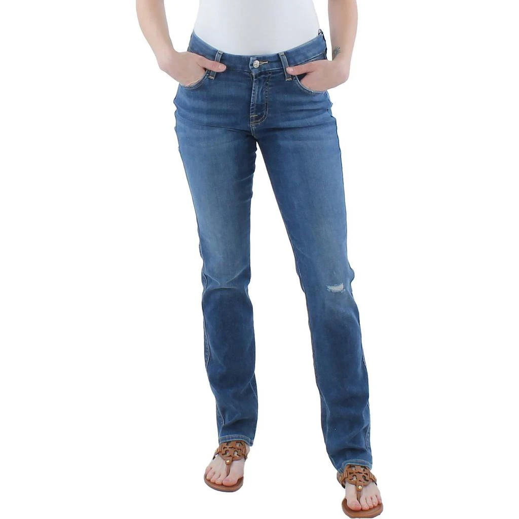 商品7 For All Mankind|7 For All Mankind Womens Kimmie Denim High Rise Straight Leg Jeans,价格¥128,第3张图片详细描述
