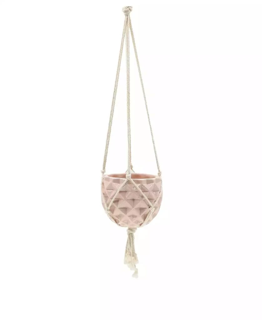 商品Flora Bunda|Ceramic Macrame Hanging Planter, 5" x 5",价格¥292,第1张图片