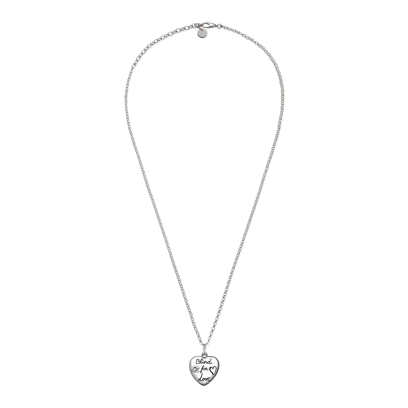 GUCCI/古驰 Blind for Love系列 925银心形吊坠‎项链 商品