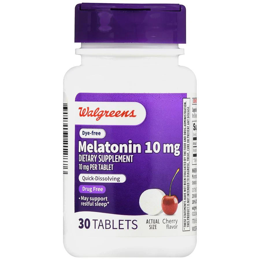 商品Walgreens|Dye-Free Melatonin 10 mg Tablets Cherry,价格¥58,第2张图片详细描述