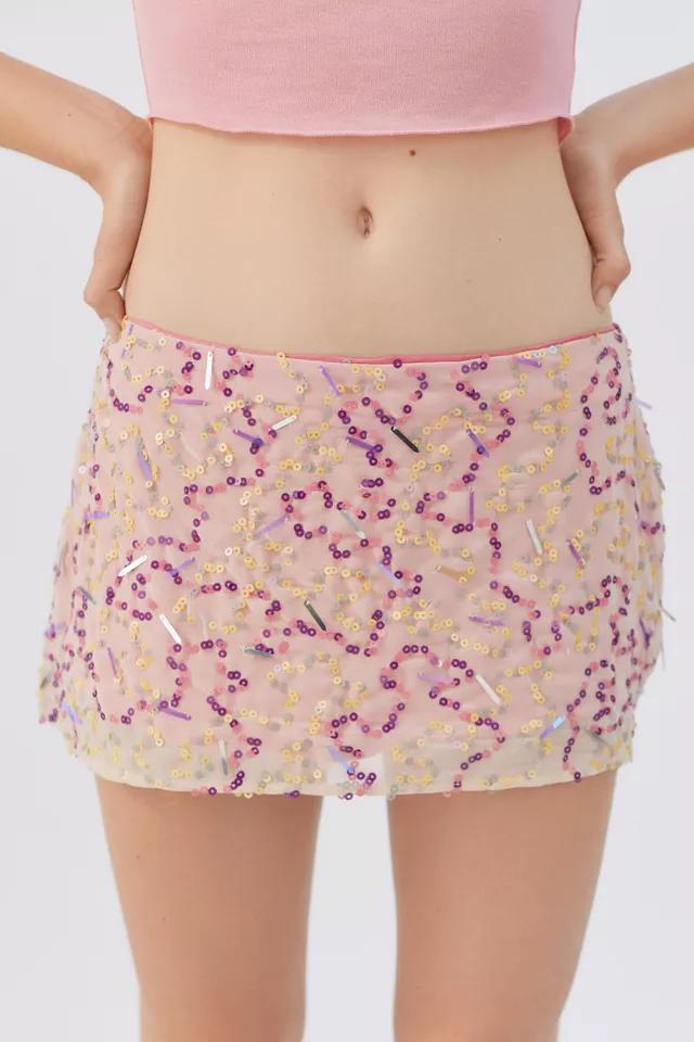 商品Urban Outfitters|UO Jessica Sequin Low-Rise Mini Skirt,价格¥287,第4张图片详细描述