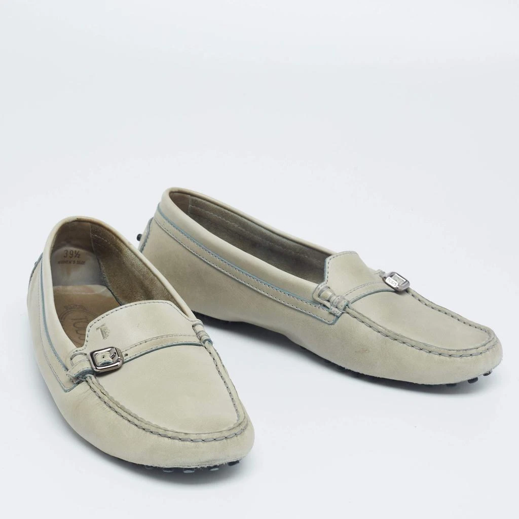 商品[二手商品] Tod's|Tod's Olive Green Leather Slip On Loafers Size 39.5,价格¥913,第4张图片详细描述