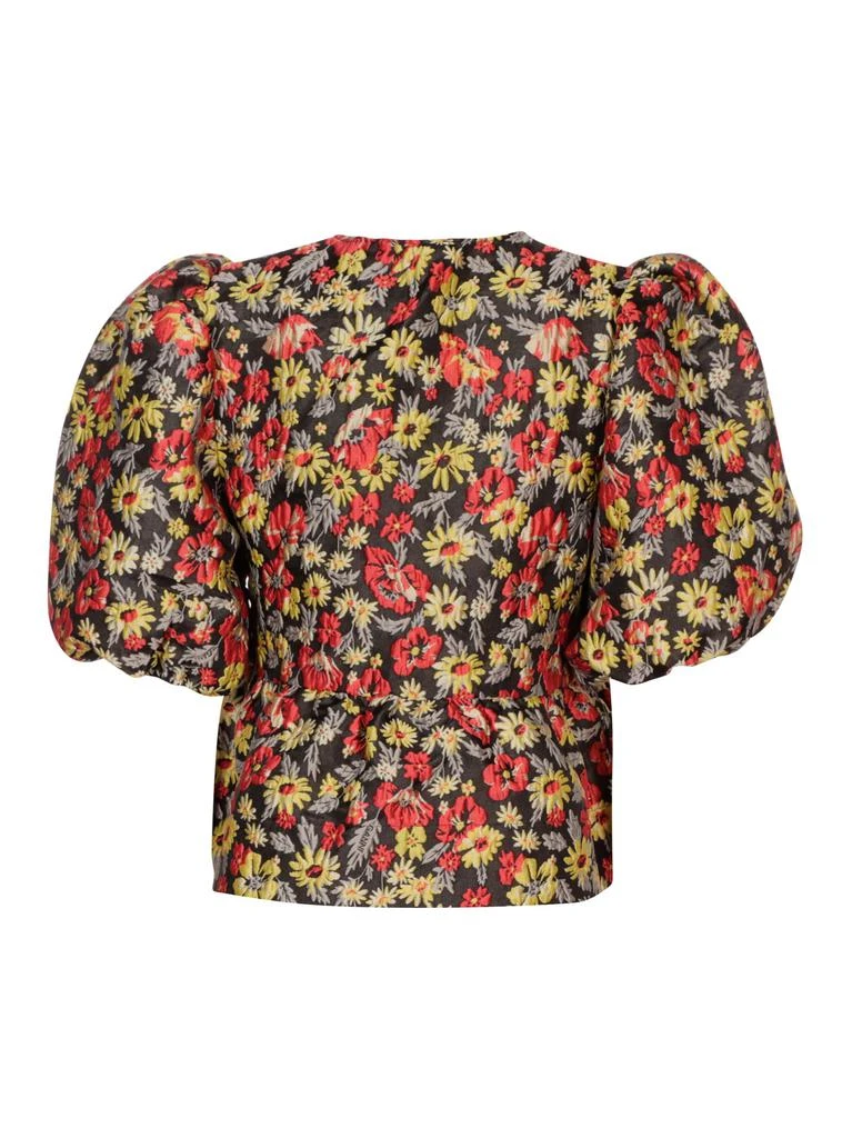 商品Ganni|Ganni 3d Jacquard Peplum Blouse,价格¥1288,第2张图片详细描述