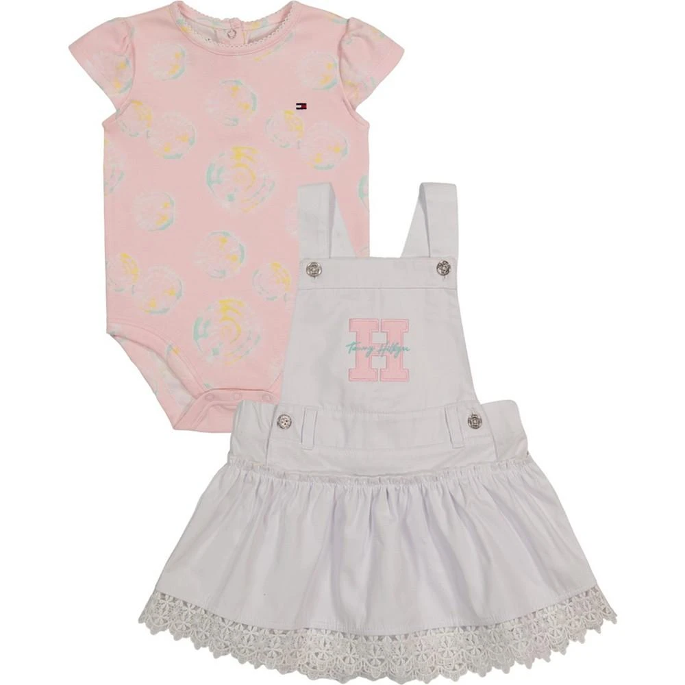 商品Tommy Hilfiger|Baby Girls Brushed Twill Skirtall and Tie-Dye Bodysuit, 2 Piece Set,价格¥230,第1张图片