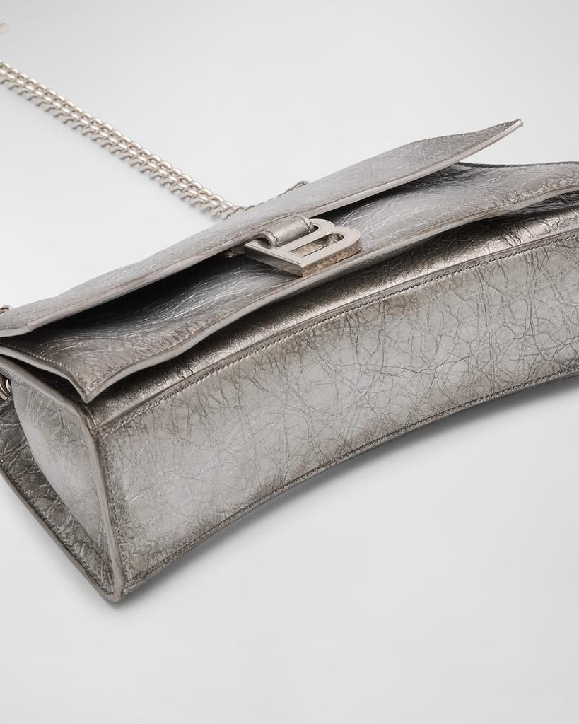 Wallet shoulder bag／silver Metallic Silver Crossbody Bag, Lining Options, Zipper