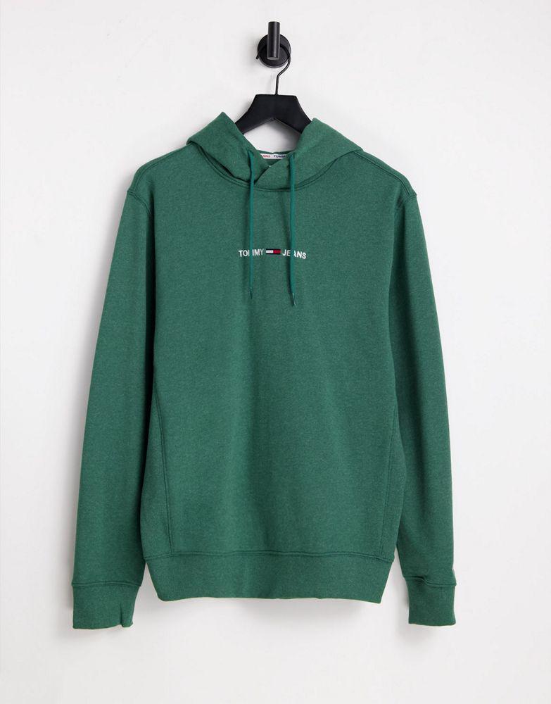 商品Tommy Hilfiger|Tommy Jeans straight logo hoodie in green,价格¥416,第1张图片