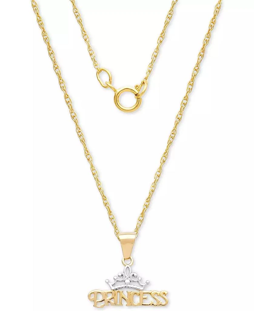 商品Disney|Children's Princess Tiara 15" Pendant Necklace in 14k Gold,价格¥6486,第4张图片详细描述