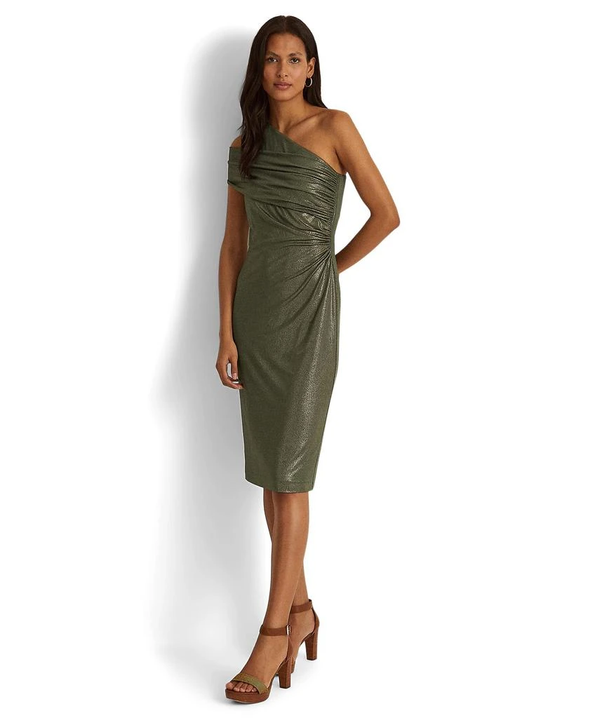 商品Ralph Lauren|Foil Print Jersey One Shoulder Cocktail Dress,价格¥1092,第1张图片