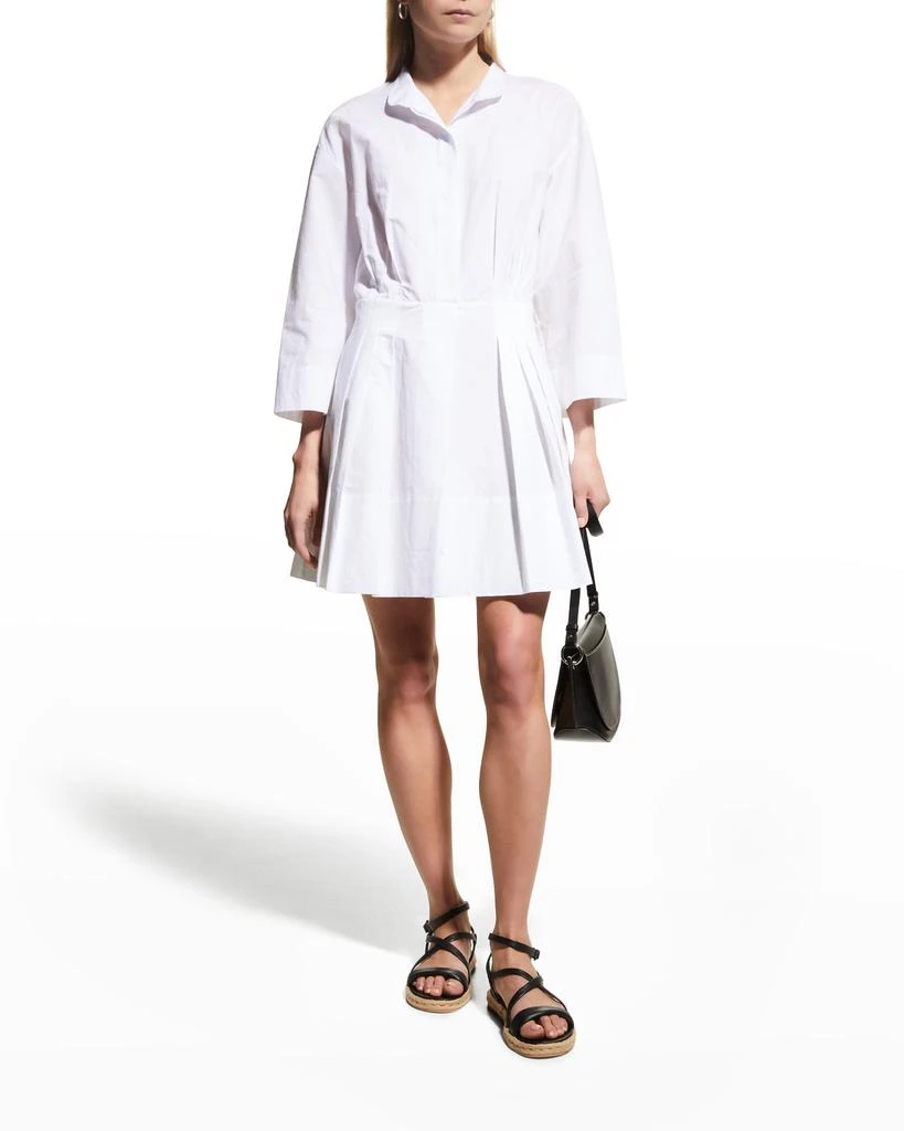 商品Vince|Band-Collar Pleated Mini Dress,价格¥1252,第1张图片