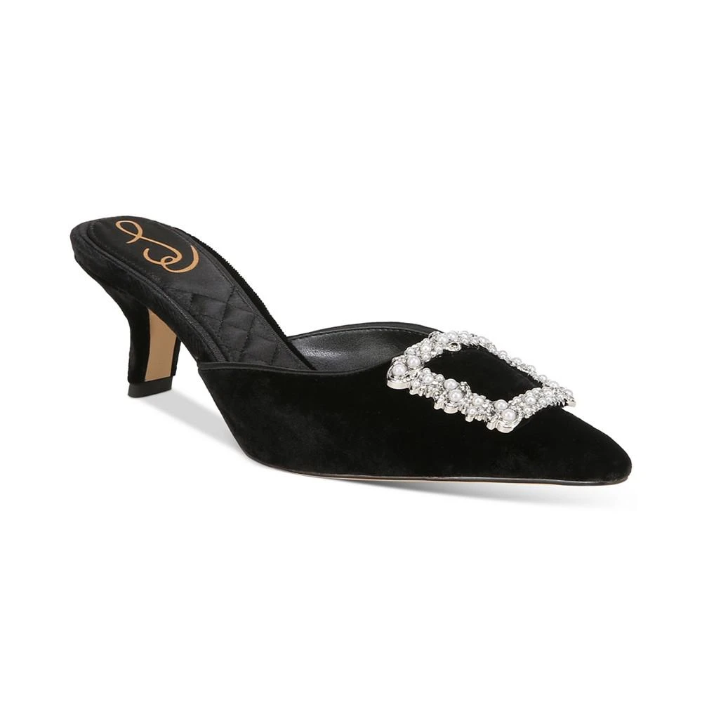 商品Sam Edelman|Women's Brit Luster Embellished-Buckle Dress Mules,价格¥449,第1张图片