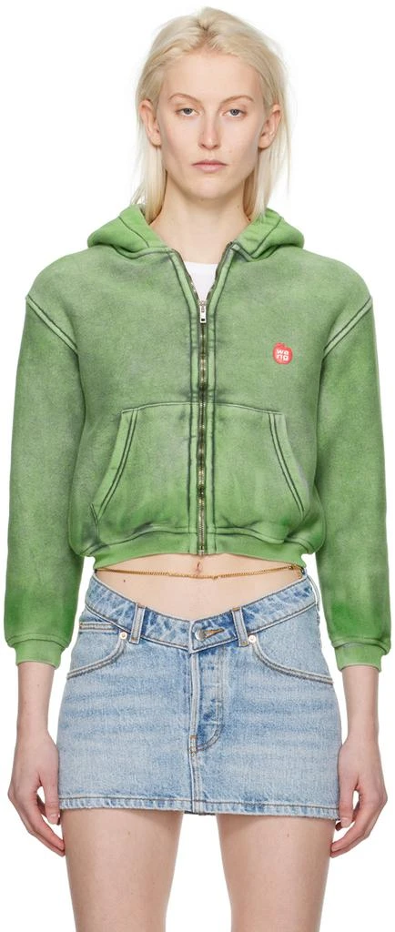 商品Alexander Wang|Green Shrunken Hoodie,价格¥1727,第1张图片