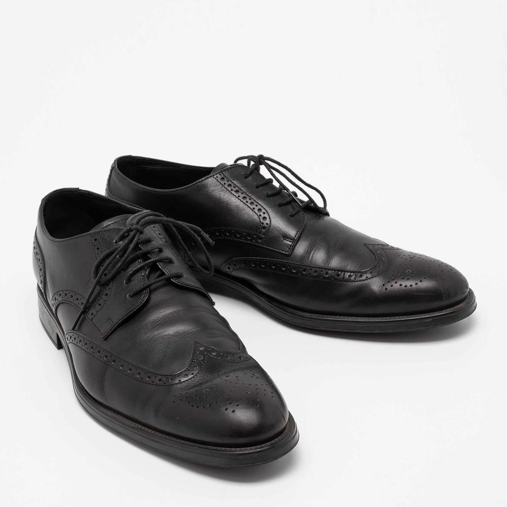 Tod's Black Brogue Leather Lace Up Derby Size 44.5商品第4张图片规格展示