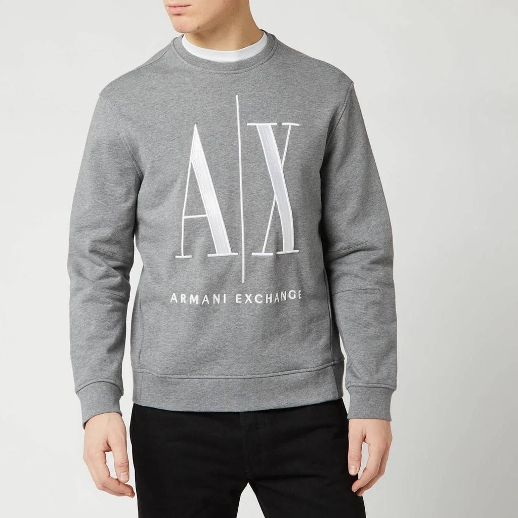 商品Armani Exchange|Armani Exchange Men's Big Ax Crewneck Sweatshirt - Heather Grey,价格¥445,第1张图片