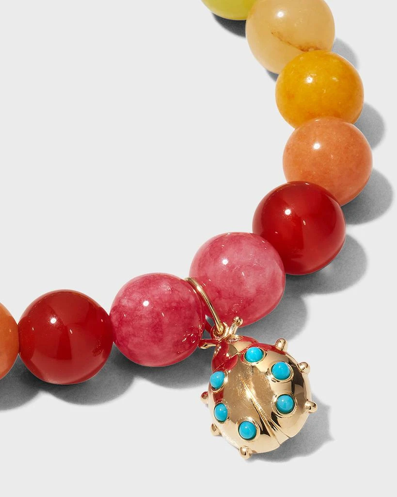 商品Sydney Evan|Rainbow Jade Bracelet with Small Ladybug Charm,价格¥7137,第3张图片详细描述