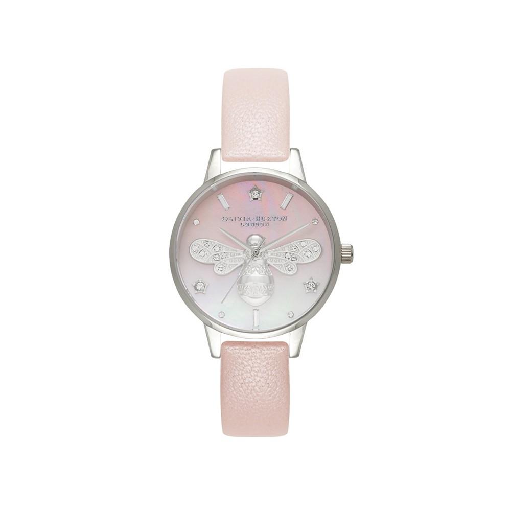 Women's Sparkle Bee Blush Leather Strap Watch 30mm商品第1张图片规格展示