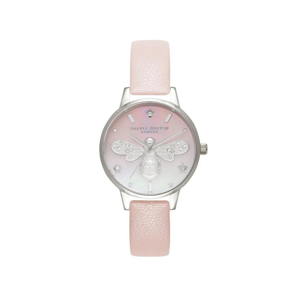 商品Olivia Burton|Women's Sparkle Bee Blush Leather Strap Watch 30mm,价格¥739,第1张图片