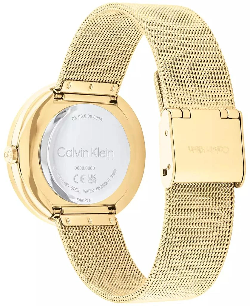 商品Calvin Klein|Women's Gold-Tone Stainless Steel Mesh Bracelet Watch 34mm,价格¥892,第3张图片详细描述