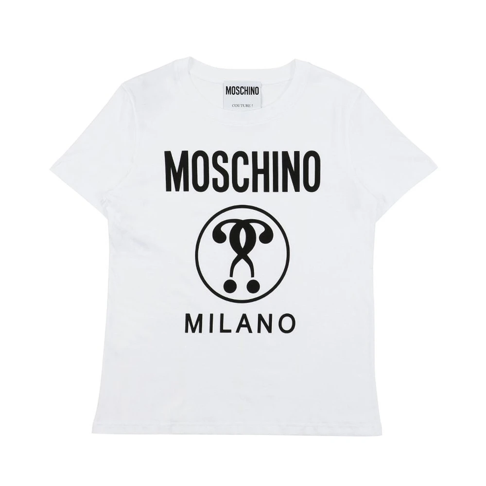 商品[国内直发] Moschino|MOSCHINO 女士白色双问号短袖T恤 EA0710-5540-1001,价格¥1359,第1张图片