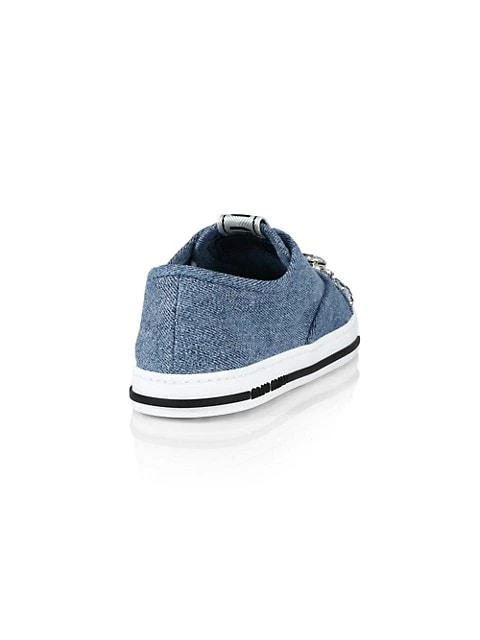 商品Miu Miu|Jeweled-Toe Denim Low-Top Sneakers,价格¥5928,第3张图片详细描述