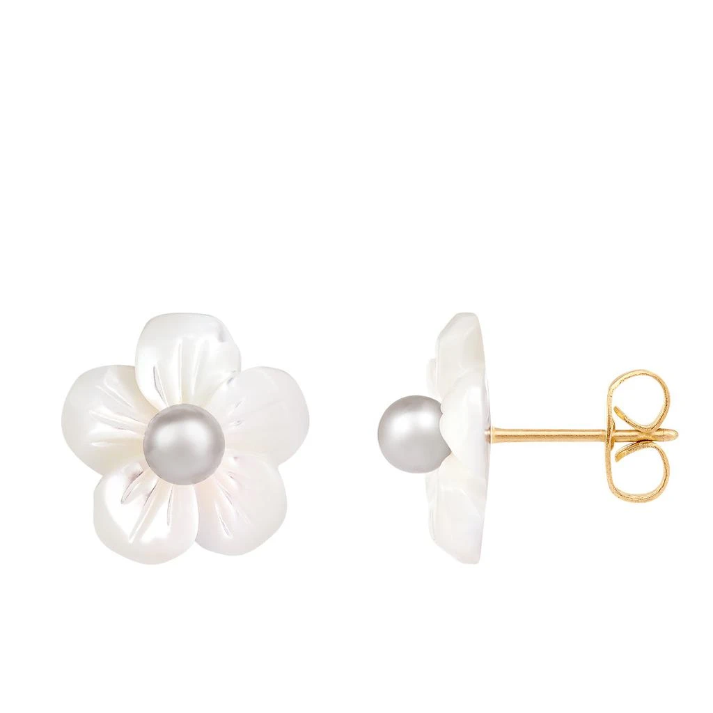 商品Splendid Pearls|14k Yellow Gold 3-4mm Pearl Earrings,价格¥332,第2张图片详细描述