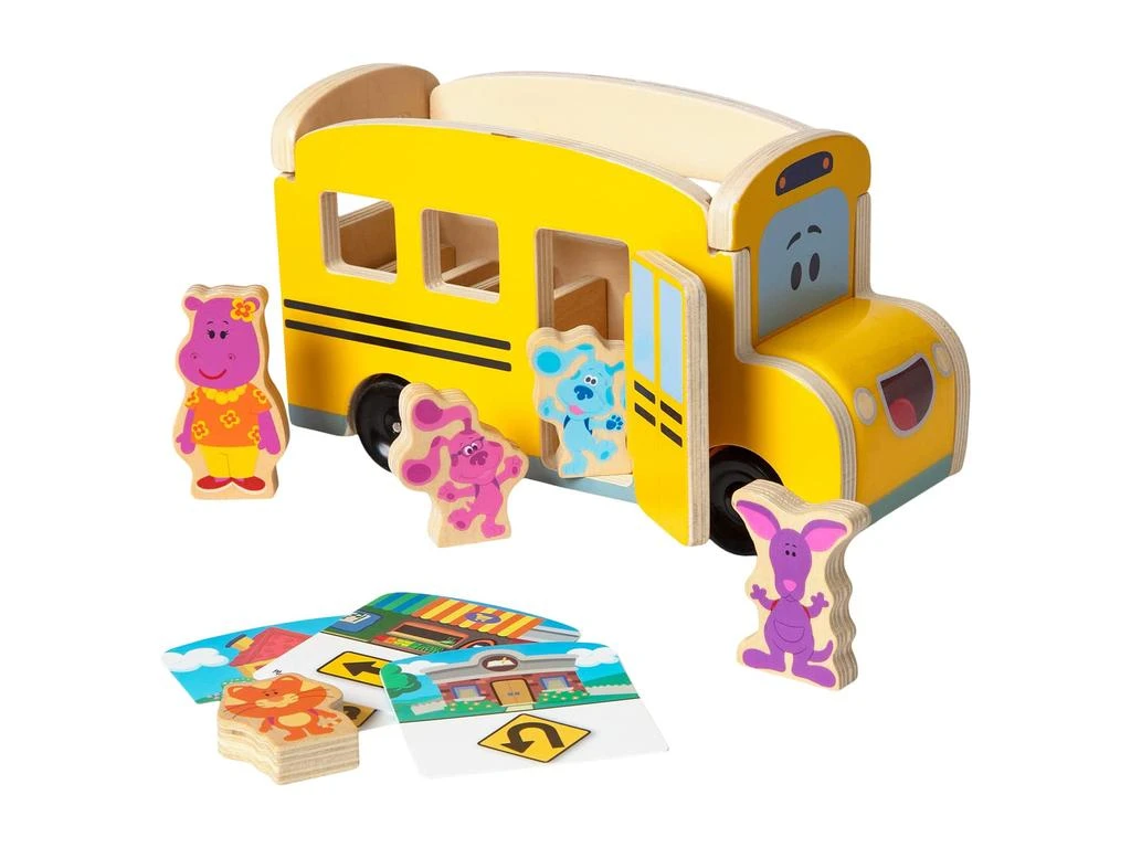 商品Melissa & Doug|Blues Clues & You Wooden Pull-Back School Bus,价格¥174,第1张图片