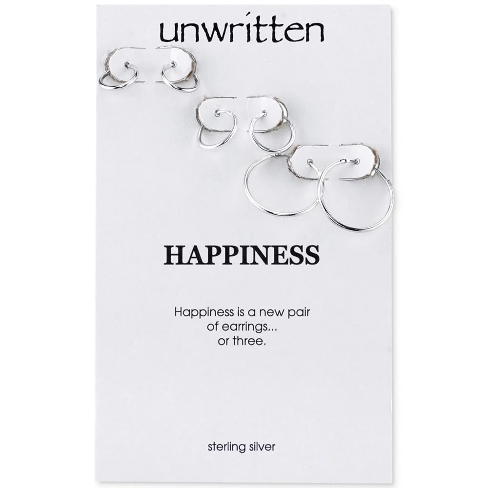 商品Unwritten|Endless Hoop Earrings Trio in Sterling Silver (10-20mm) ,价格¥375,第1张图片