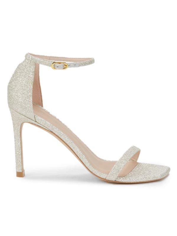 商品Stuart Weitzman|Amelina Metallic Stiletto-Heel Sandals,价格¥949,第1张图片