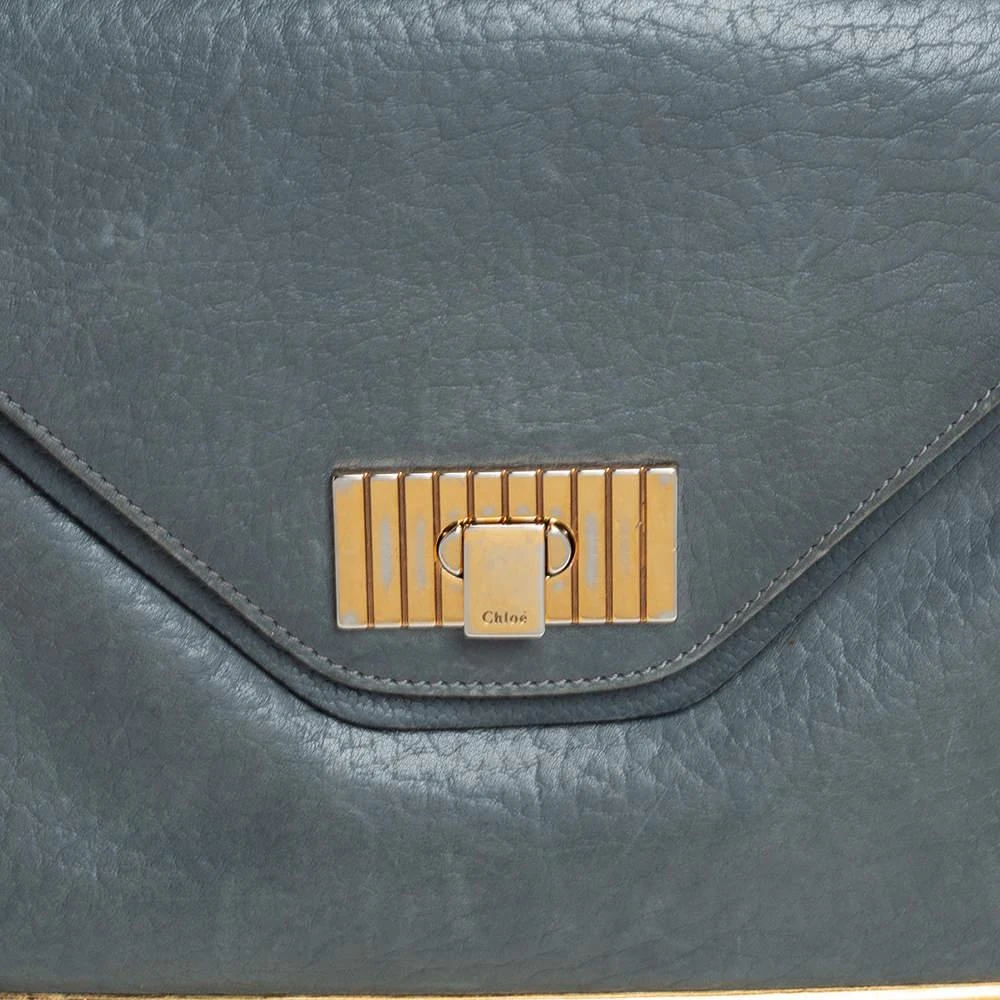 商品[二手商品] Chloé|Chloe Stone Blue Leather Medium Sally Flap Shoulder Bag,价格¥1276,第5张图片详细描述