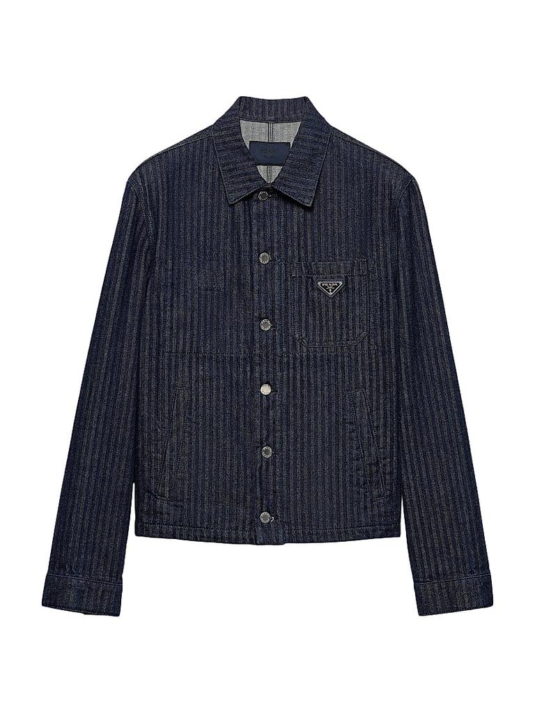希少！！　PRADA 紺色 チェーン付きピーコート PRADA(プラダ) ステンカラーコートSGC214 SGC214 ネイビー