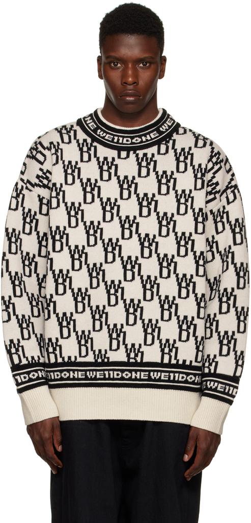 Beige Jacquard Sweater商品第1张图片规格展示