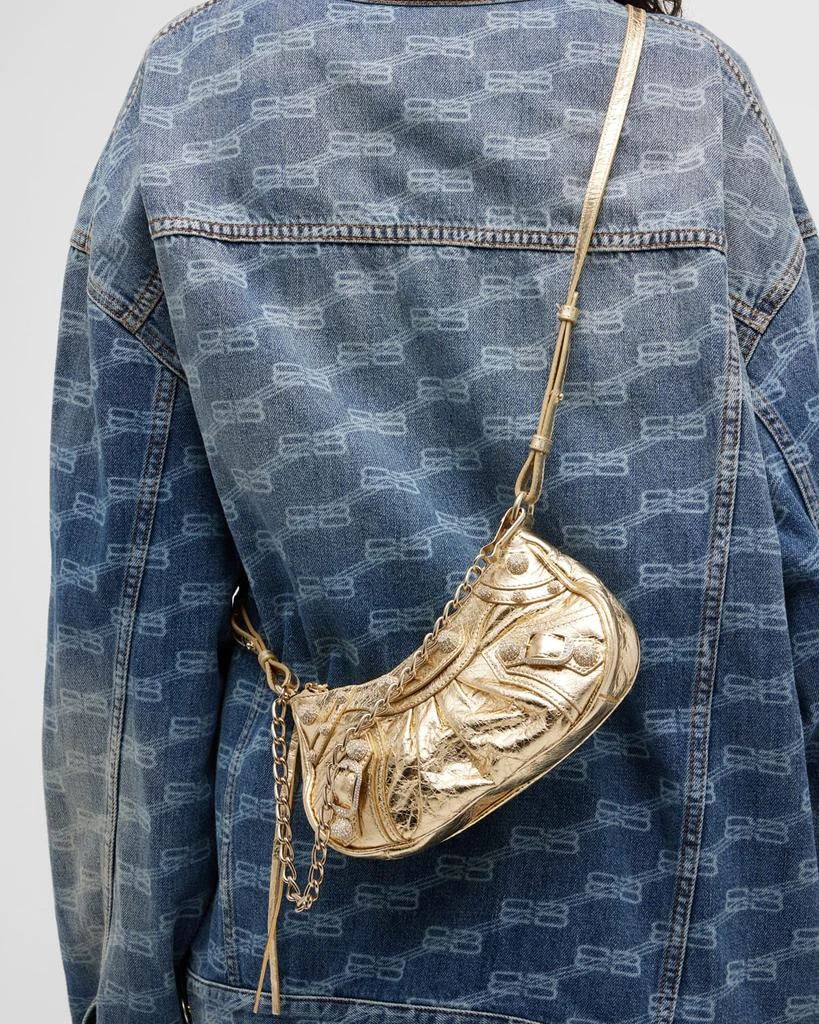 商品Balenciaga|Le Cagole Mini Metallic Lambskin Shoulder Bag,价格¥14457,第2张图片详细描述