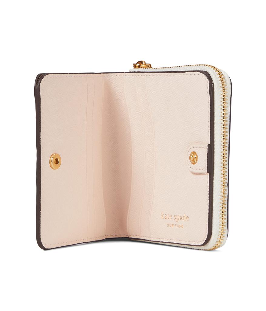 Morgan Bouquet Toss Embossed Saffiano Leather Small Compact Wallet商品第3张图片规格展示