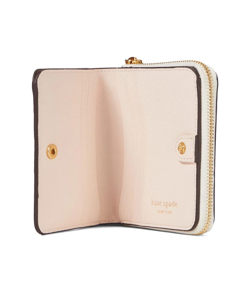 商品Kate Spade|Morgan Bouquet Toss Embossed Saffiano Leather Small Compact Wallet,价格¥831,第3张图片详细描述