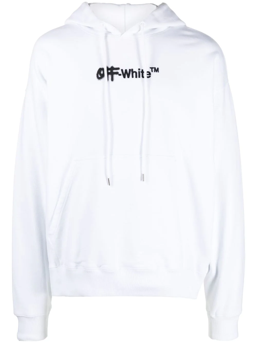 OFF WHITE 男士白色棉质黑色字母LOGO印花连帽卫衣 OMBB085F22FLE002-0110商品第1张图片规格展示