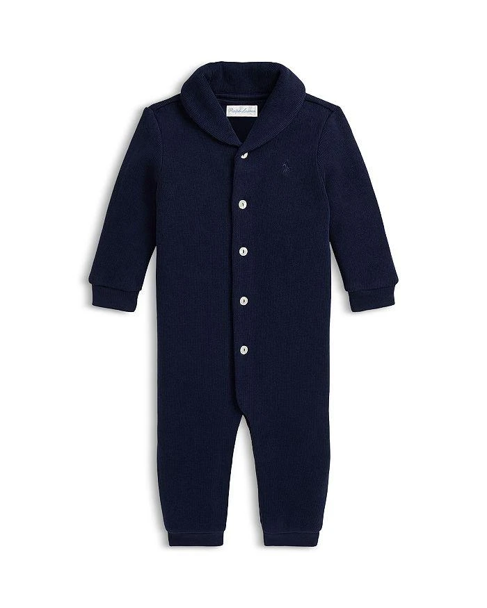 商品Ralph Lauren|Polo Boys' French-Rib Cotton Shawl Coverall - Baby,价格¥231,第1张图片