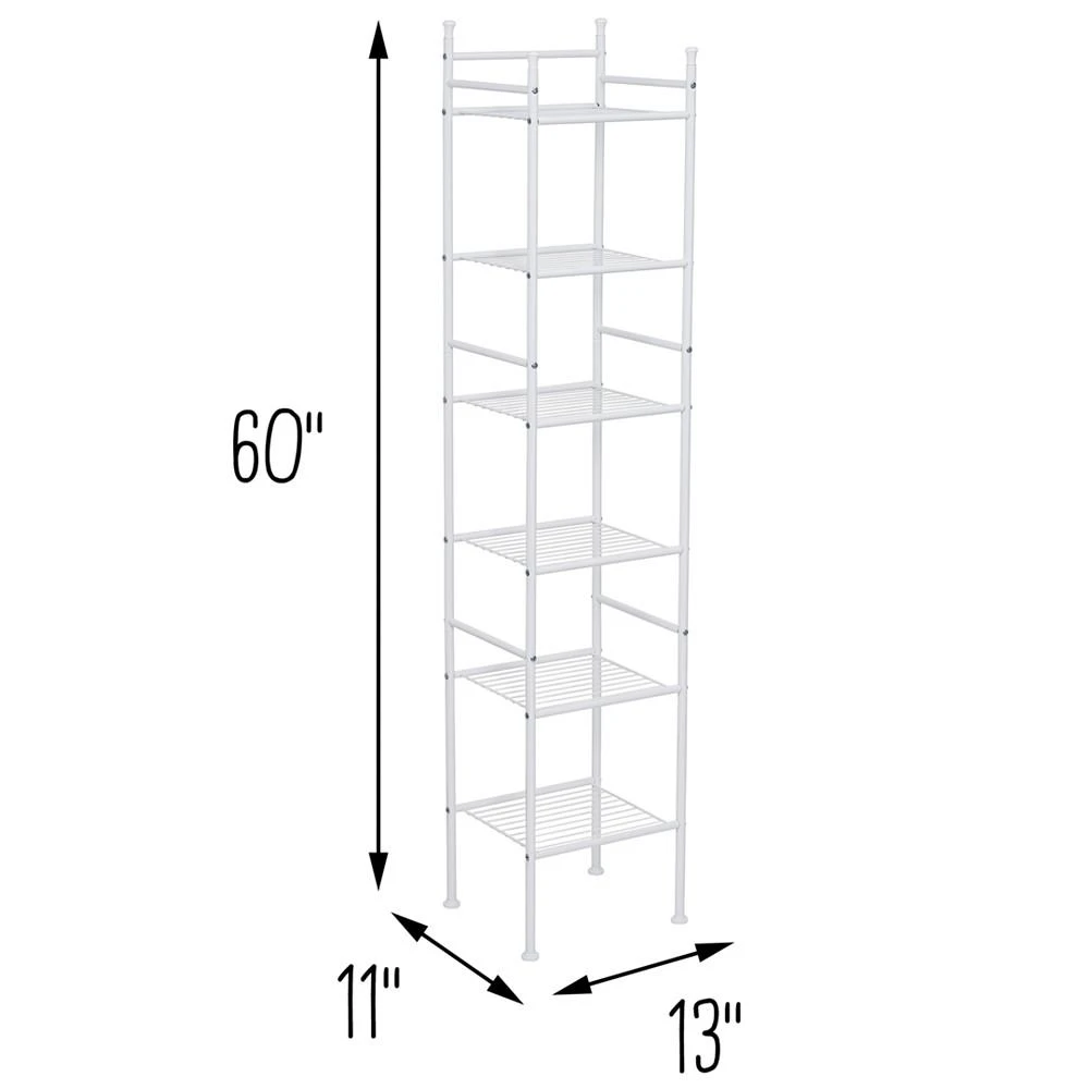 6-Tier White Bathroom Storage Shelving Unit 商品