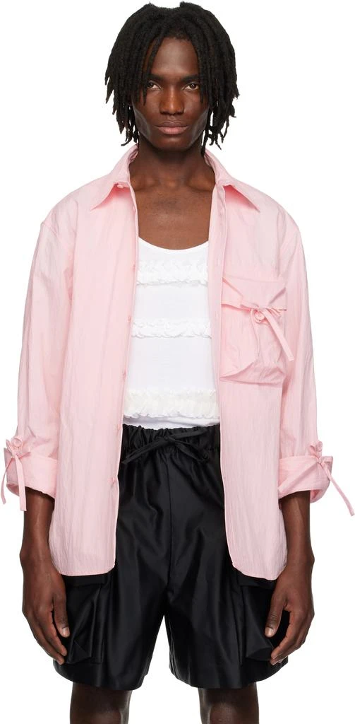 商品Simone Rocha|Pink Bow Detail Workwear Shirt,价格¥6266,第1张图片
