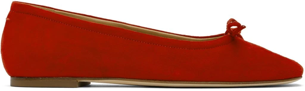 商品AEYDE|Red Delfina Suede Ballerina Flats,价格¥1787,第1张图片