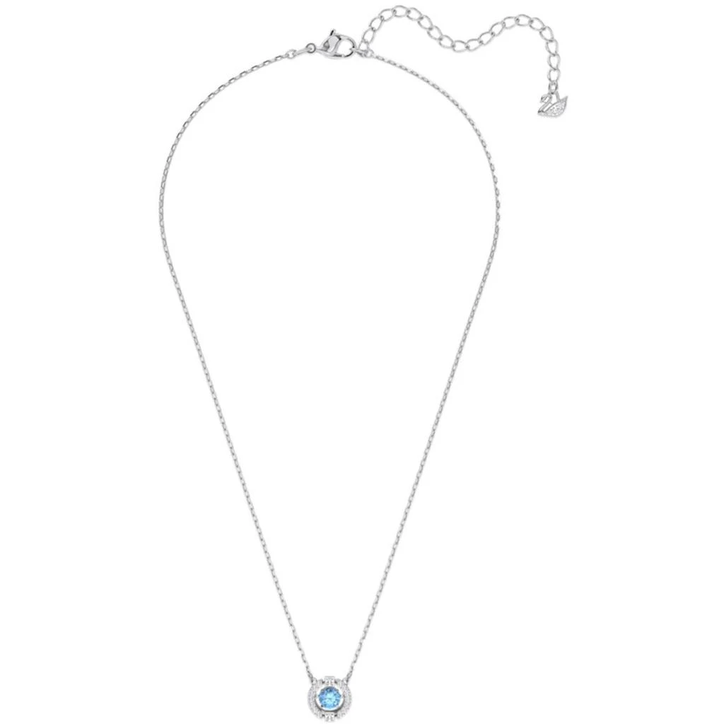 商品Swarovski|Swarovski Women's Necklace - Sparkling Dance Rhodium Plated Round Blue Stone | 5279425,价格¥623,第2张图片详细描述