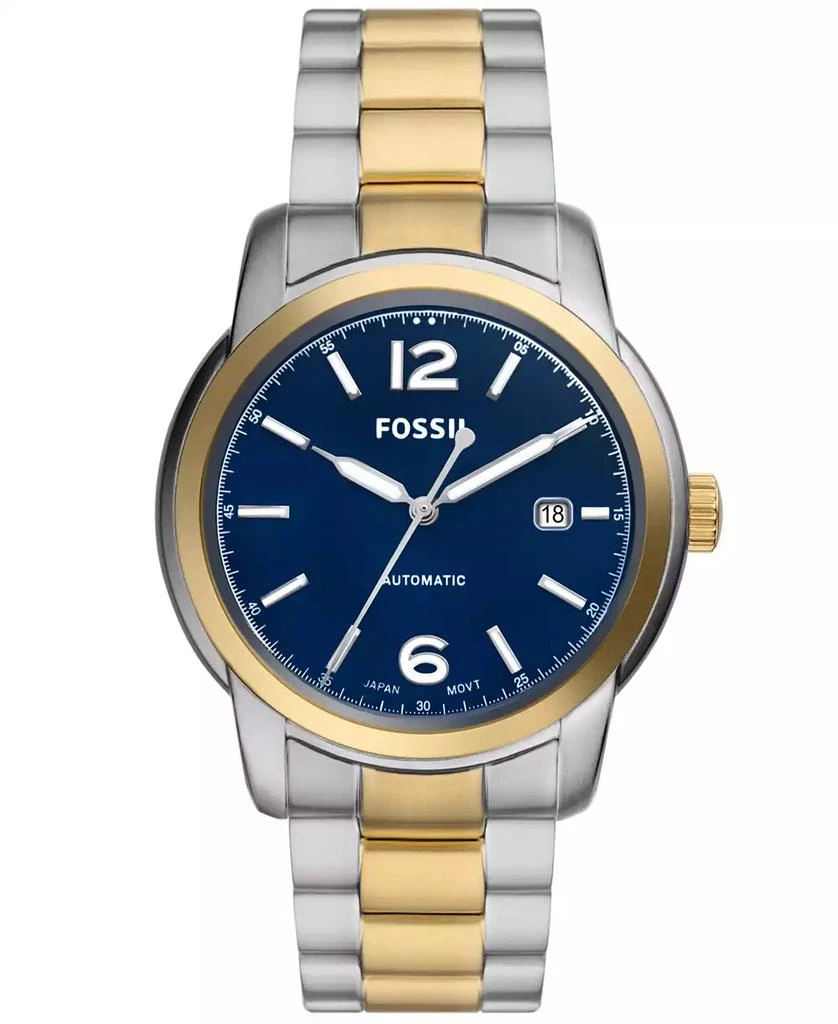 商品Fossil|Men's Heritage Automatic Two-Tone Stainless Steel Bracelet Watch 43mm,价格¥2230,第1张图片