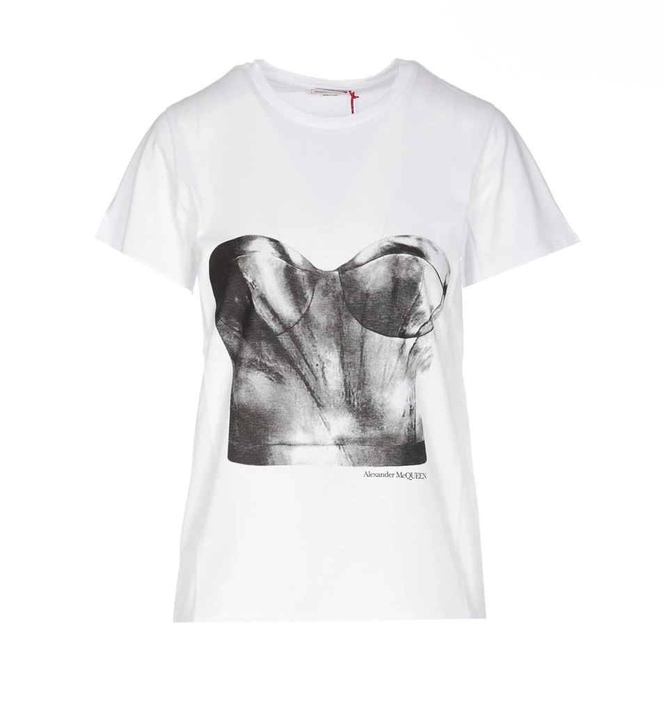商品Alexander McQueen|Alexander McQueen Bustier Print T-shirt,价格¥2762,第1张图片