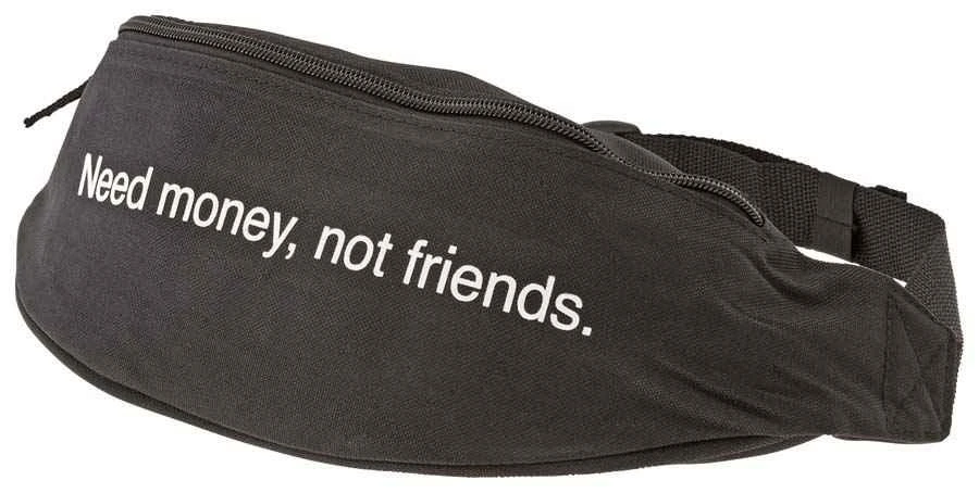 商品F.A.M.T.|F.A.M.T. Mens Waist Bag Black Bum Bag  Need Money,价格¥111,第1张图片