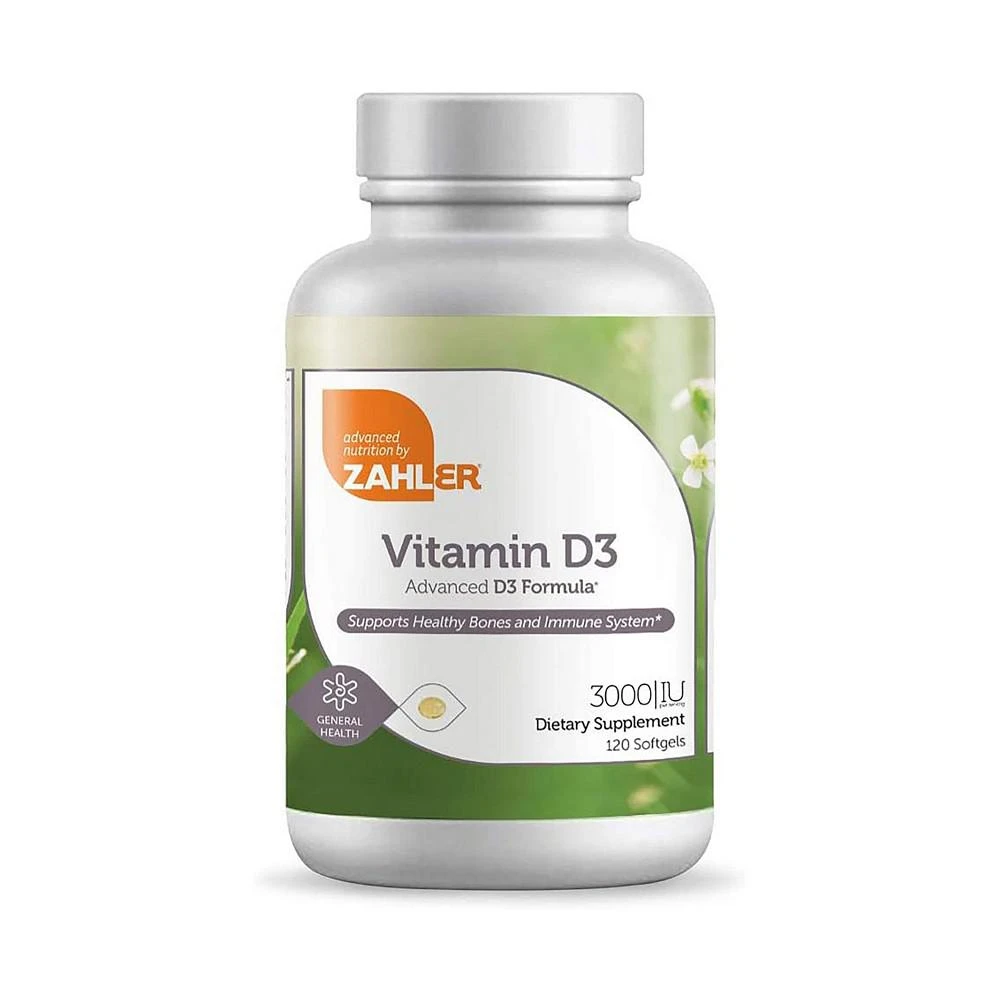 商品Zahler|Vitamin D3 3000 IU - 120 Softgels,价格¥98,第1张图片
