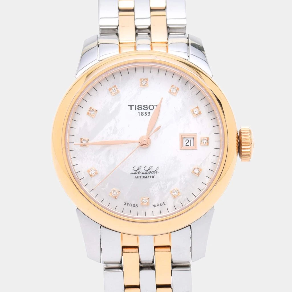 商品[二手商品] Tissot|Tissot Mother of Pearl Diamond Two Tone Stainless Steel Le Locle T006.207.22.116.00 Women's Wristwatch 29 mm,价格¥3130,第3张图片详细描述