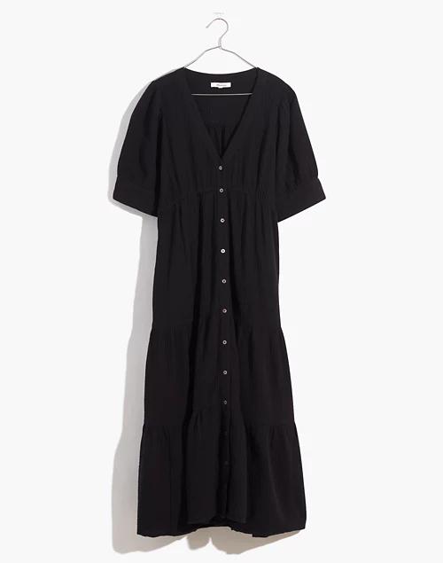 Lightspun Button-Front Tiered Midi Dress商品第5张图片规格展示