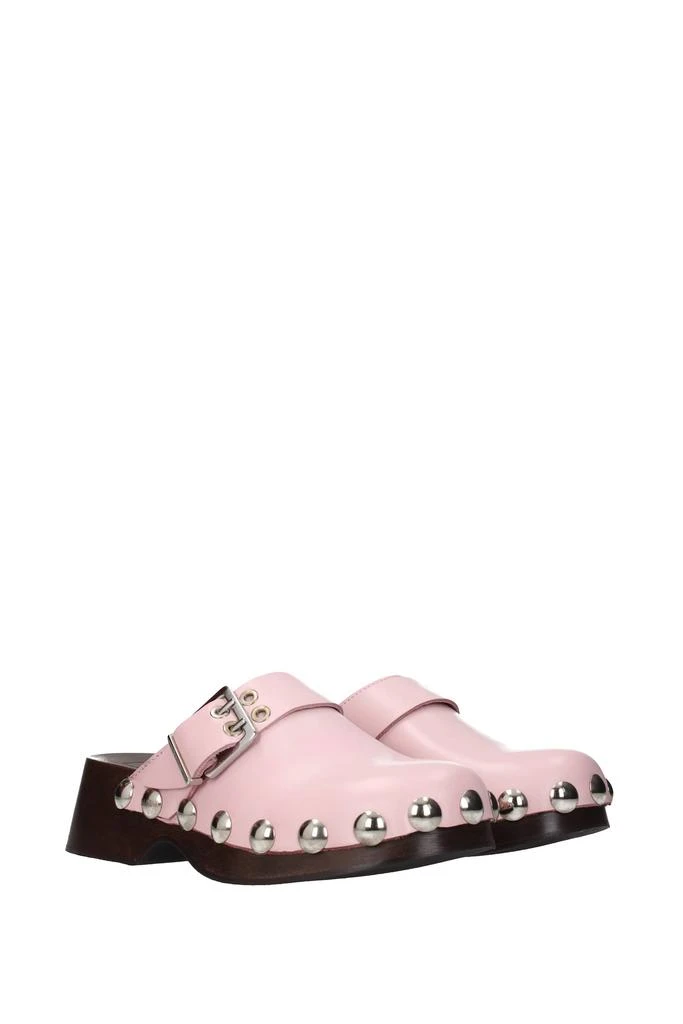 商品Ganni|Slippers and clogs Leather Pink,价格¥1419,第2张图片详细描述