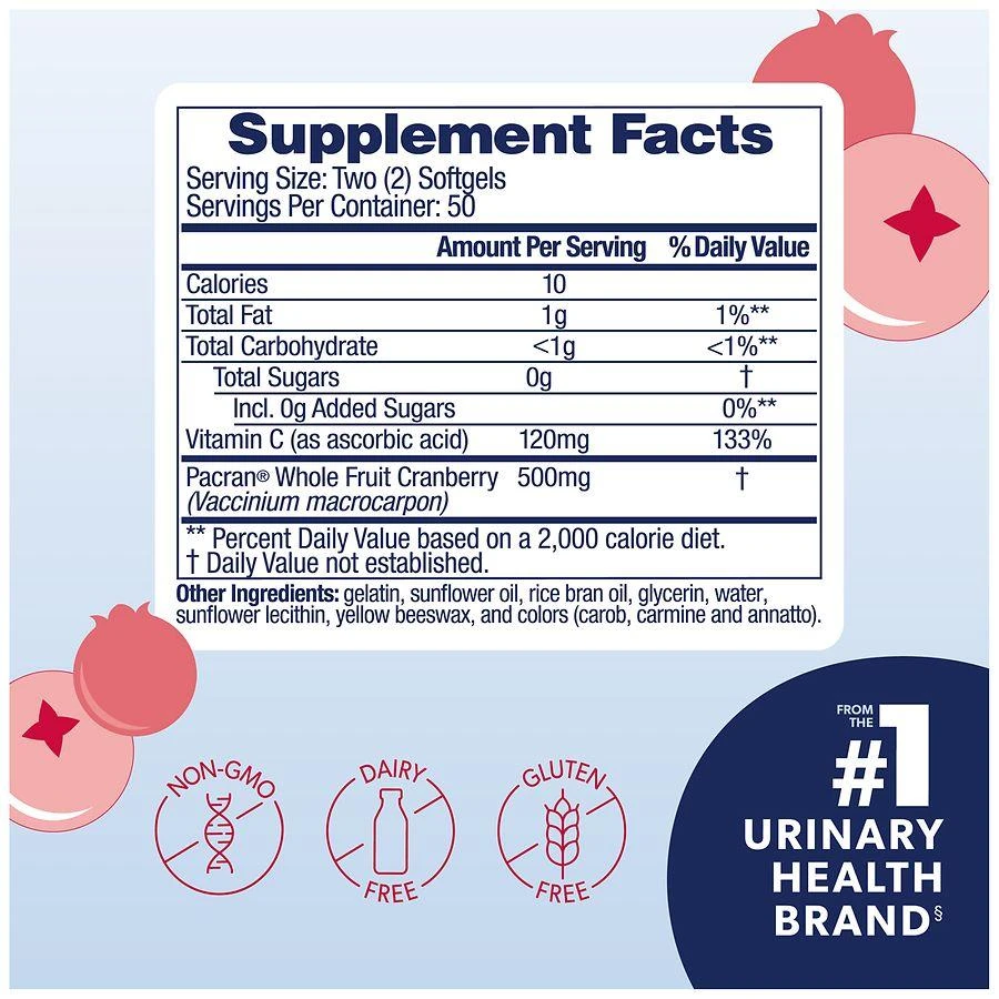 商品AZO|Cranberry Urinary Tract Health, Dietary Supplement Softgels Cranberry,价格¥163,第5张图片详细描述