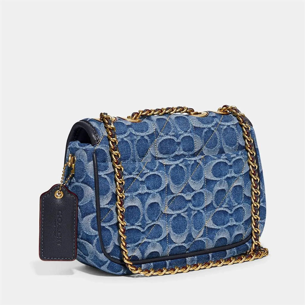 商品Coach|Coach Women's Signature Quilted Pillow Madison Shoulder Bag 18 - Indigo Midnight Navy Multi,价格¥3746,第3张图片详细描述